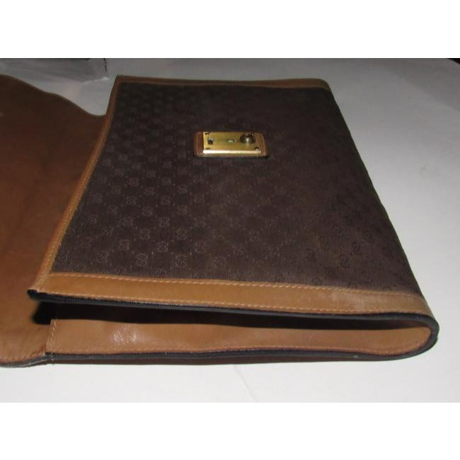 Gucci Brown Micro Guccissima Print Leather And Canvas Clutch