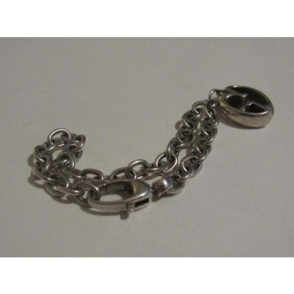 Gucci Vintage Sterling Silver 'GG' Charm Bracelet