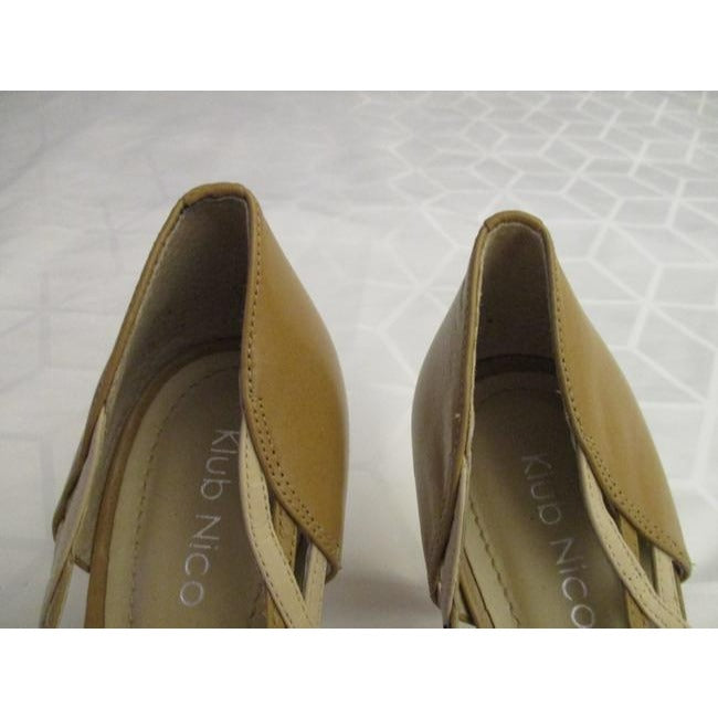 Klub Nico Tan Beige Taupe Scalloped Woven Pumps Size Eu