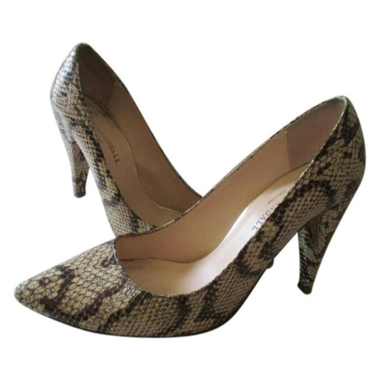 Loeffler Randall Brown Beige Snake Skin Pumps Size Us