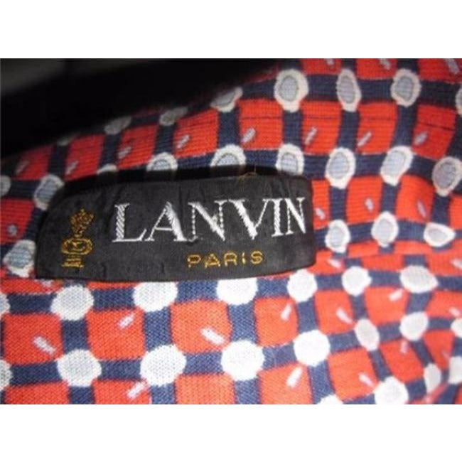 Lanvin Red White And Blue Print Button Down Top