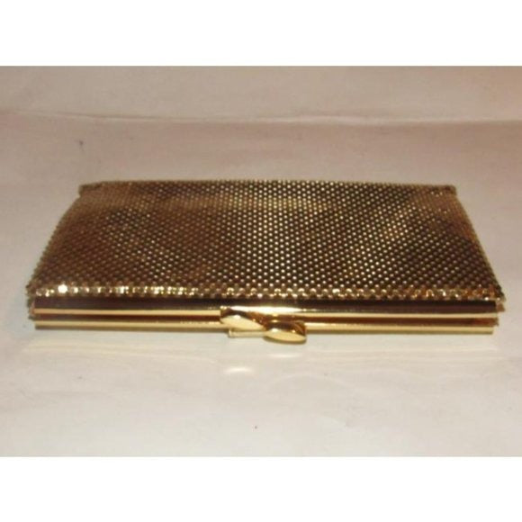 Whiting And Davis Vintage Gold Mirrored Mesh Chainmaille Designer Purse