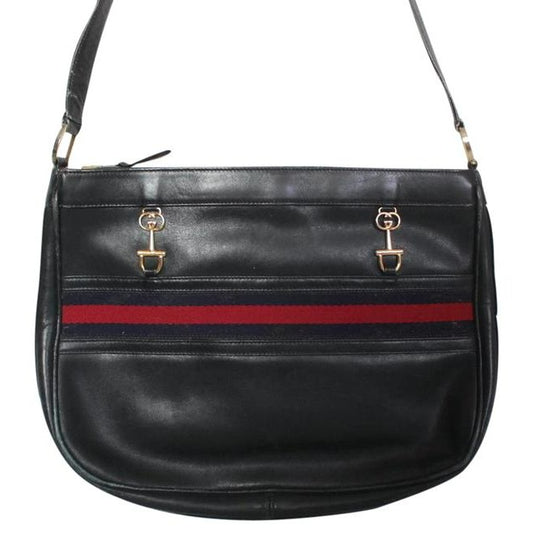 SALE! Gucci, 1955 Horse-bit style, navy leather hobo style shoulder bag with an inlaid, iconic red and navy web stripe, gold horse-bit and GG logo accents