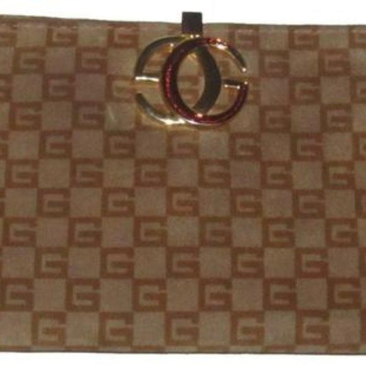 RARE Gucci Brown Square G Logo Print Suede Leather