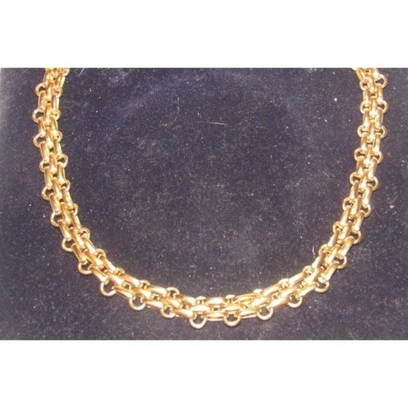 Christian Dior ICONIC Gold CD Charm Interlocking Round Link 18" Necklace