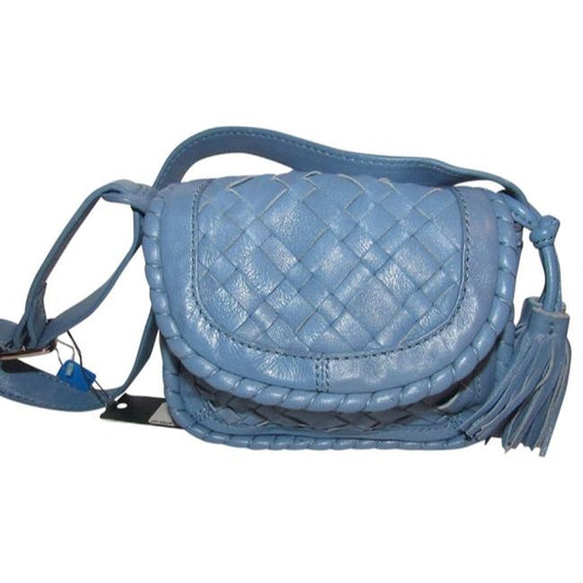 Lockheart Designer Pursesdesigner Purses Cornflower Blue Woven Leather Cross Body Bag