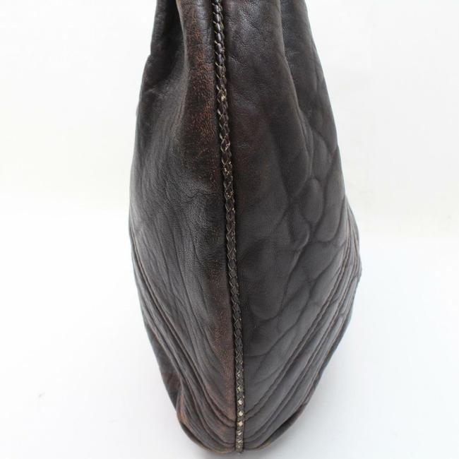 SALE! Fendi Spy Style Purses Supple Brown Leather With Woven Leather Details Hobo Bag