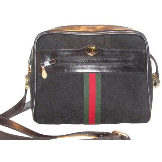 Gucci Ophidia Shoulder Guccissima Canvasleather Crossbodyshoulder With Stripe Black Logo Printred An