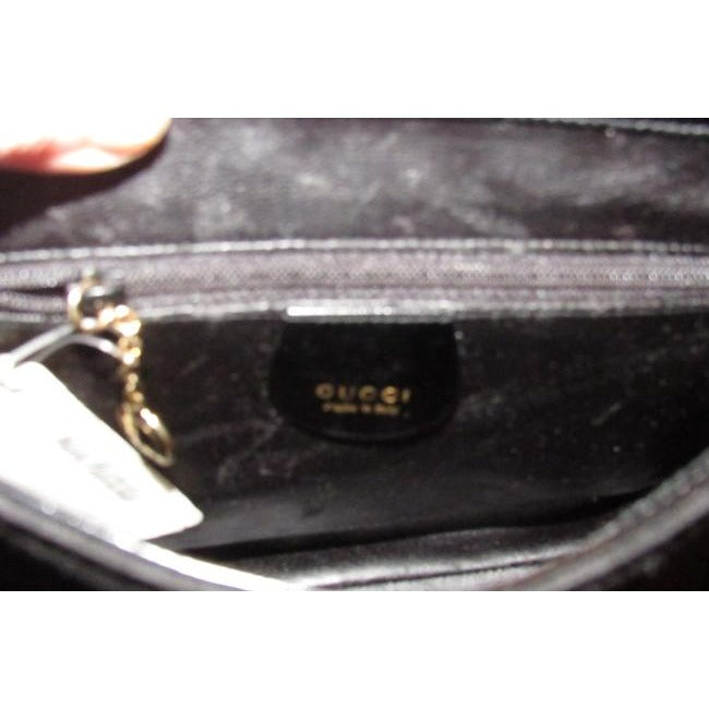 Gucci Vintage Pursesdesigner Purses Black Suede With Black Leather And Shoulder Bag