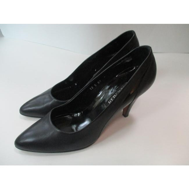 Pancaldi Black Italian Patent Swirls Pumps Size Us