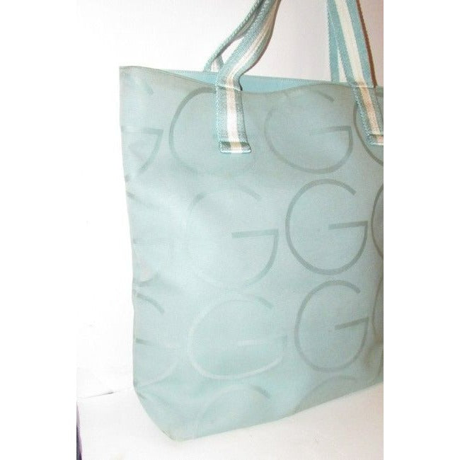 Gucci Bag Vintage Purses Teal Leather And Gg Leather Tote