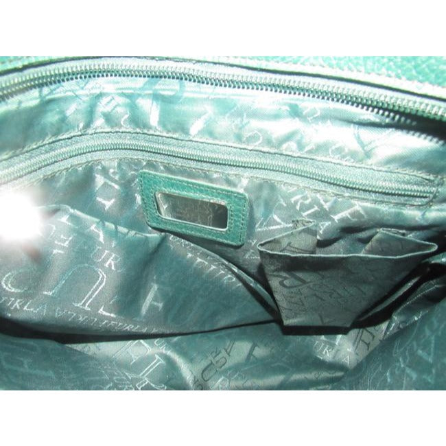 Furla Pursesdesigner Purses Deep Green Leather With Bold Chrome Accents Shoulder Bag