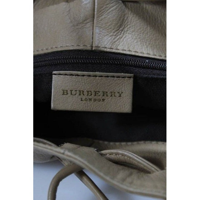 Burberry Pursesdesigner Purses Beige Leather With Nova Check Lining Hobo Bag