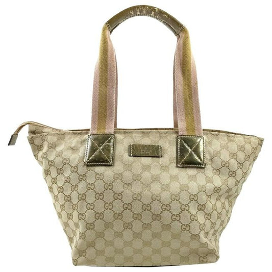 Gucci Gg Supreme Guccissima Canvas Leather With Sherry Stripe Straps Tan G Print Pink Bronze