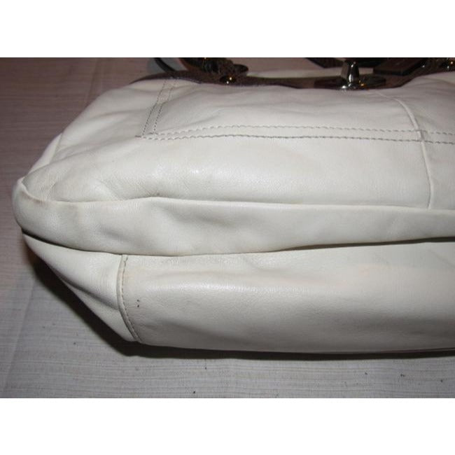 Coach Vintage Pursesdesigner Purses Ivory Buttery Soft Leather And Brown Snakeskin Embossed Leather