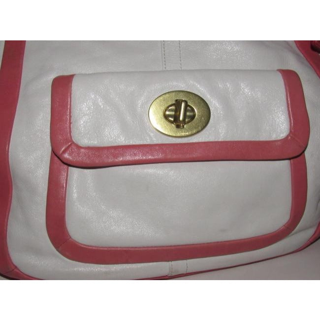 Coach Vintage Pursesdesigner Purses Buttery Soft White And Pink Leather With Gold Hardware Satchel