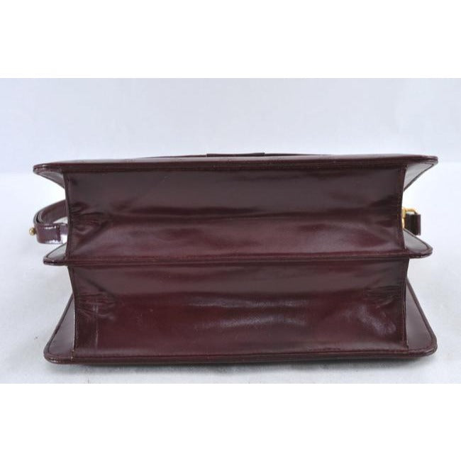 Dior And Handle Burgundy Trotter Print Leather And Canvas Shoulder Bag