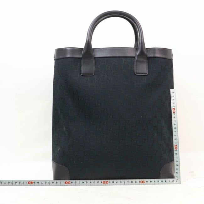 Gucci Web Shoppers Black Leather And Gg Leather Tote