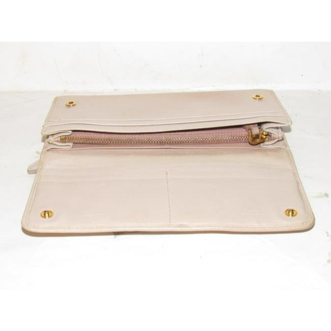 Prada Pale Pink Nude Leather Wallet