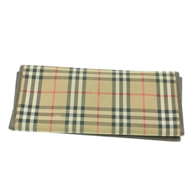 Burberry Nova Check Plaid Brown Leather Xl Vintage And Wallet