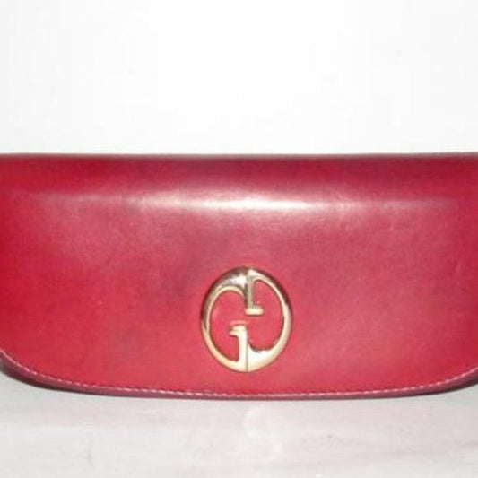 Gucci Supple Dark Red GG Leather XL Checkbook