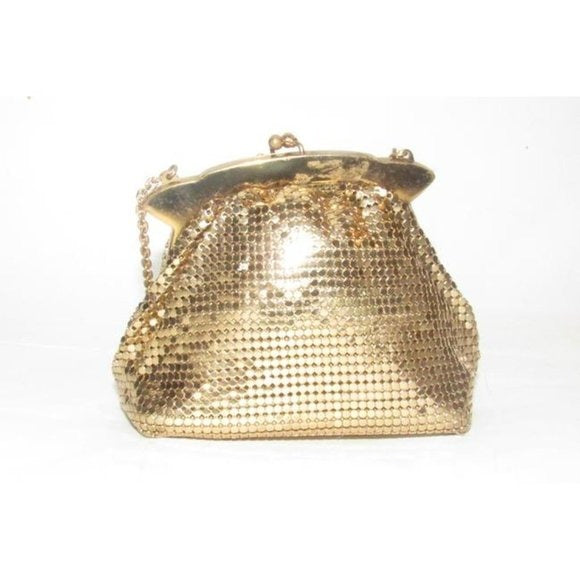 Whiting And Davis Vintage Mirrored Gold Chain Maille Mesh Designer Purse