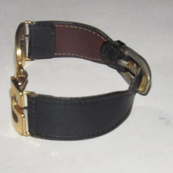 Vintage Gucci Gold, 'G' Logo Buckle Bracelet