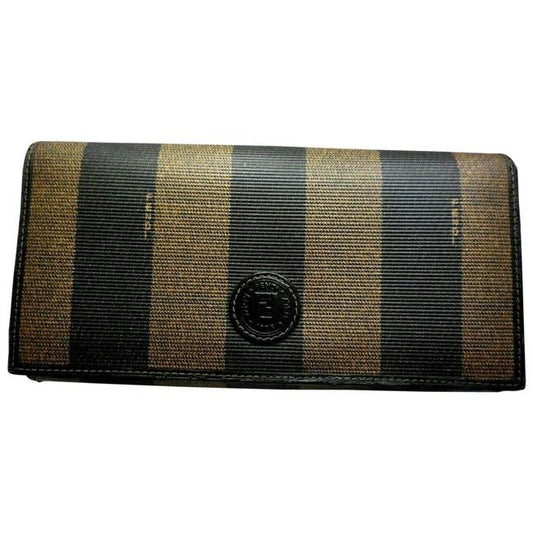 Fendi Pequin Wide Striped Print Xl Bi Fold Continental Wallet