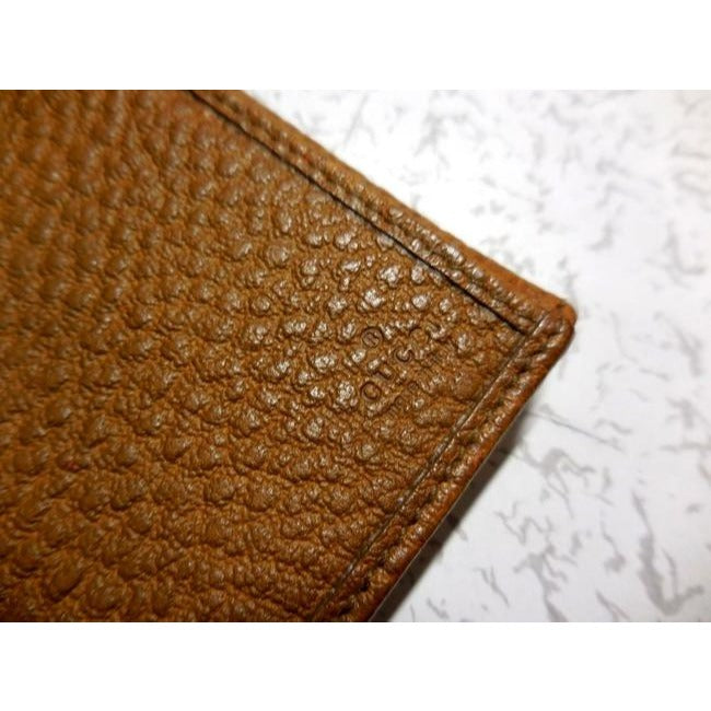 Gucci Camel Textured Leather Jackie Style Checkbook Size Wallet With A Gold Piston Closure