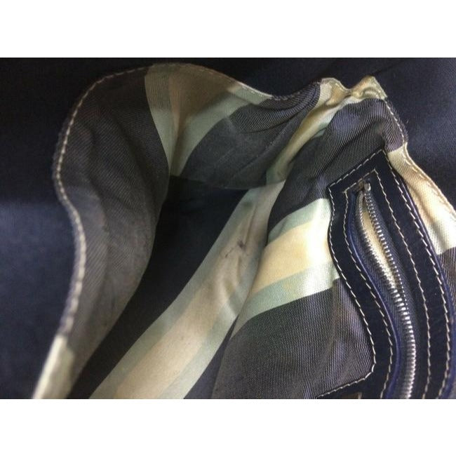 Fendi Limited Edition Baguette Shoulder Heavy Dark Rinse Denim Fabric And Chrome And Enamel Hardware