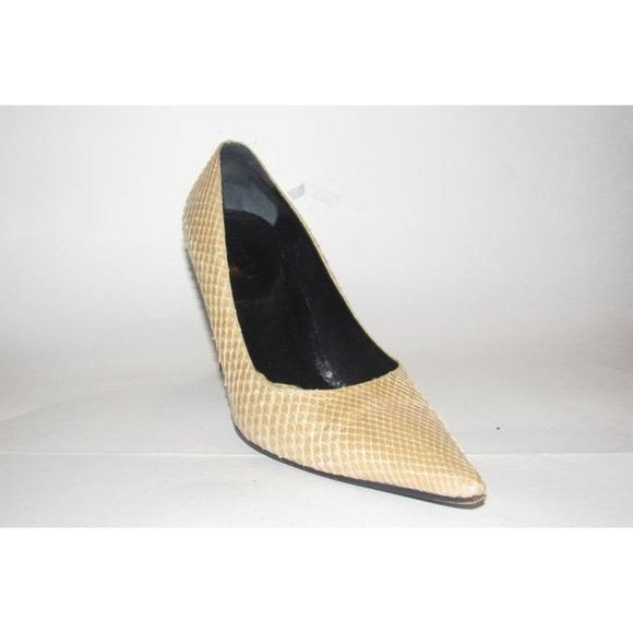 Gucci Champagne Colored Snakeskin Leather Pumps