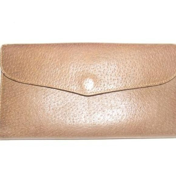 Vintage Gucci Brown Leather XL Wallet Change Purse