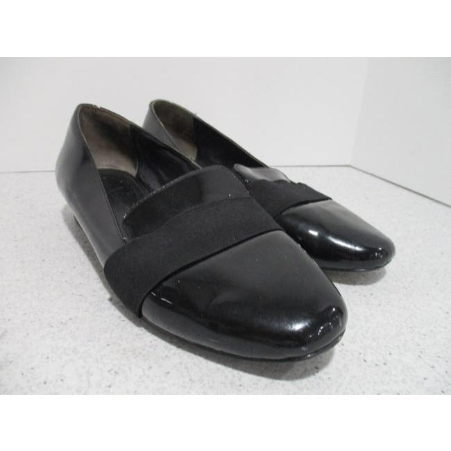 Pour La Victoire Patent Black Sarina Square Toe Sip On Flats Size Us