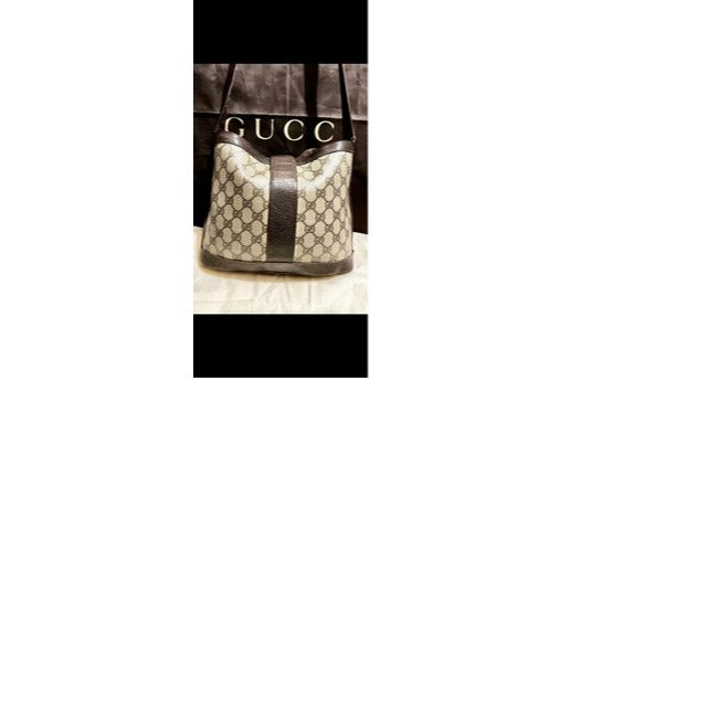 Gucci Vintage 1970's Blondie Brown Guccissima Print Leather Hobo Bucket Bag