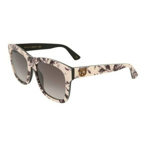 Gucci Over-sized Cat's Eye Black & White Floral