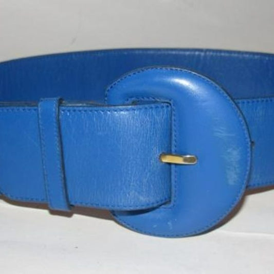 Gucci Cobalt Blue Leather Vintage Belt