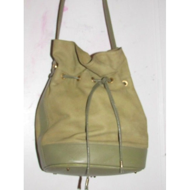 Gucci Vintage Pursesdesigner Purses Aloe Green Suede And Leather With Gold Accents Satchel