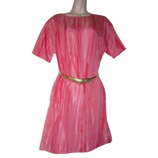Marni Abstract Design In Shades Of Pink In Silk Mid Length Cocktail Dress
