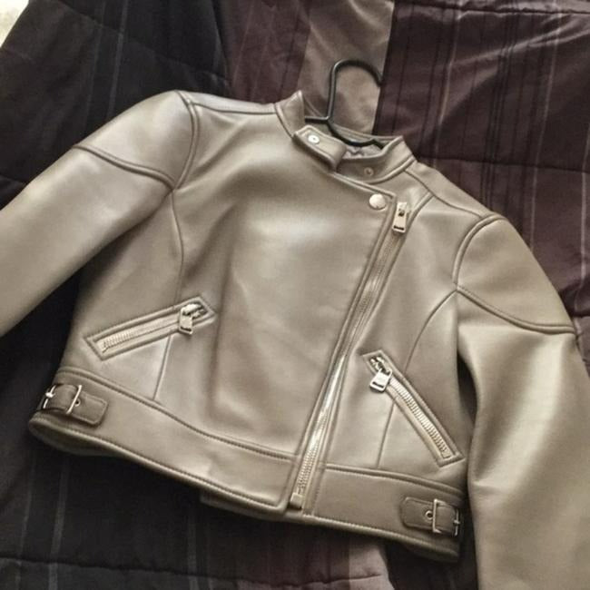 Coach Grey Birch Leather Chrome Jacket