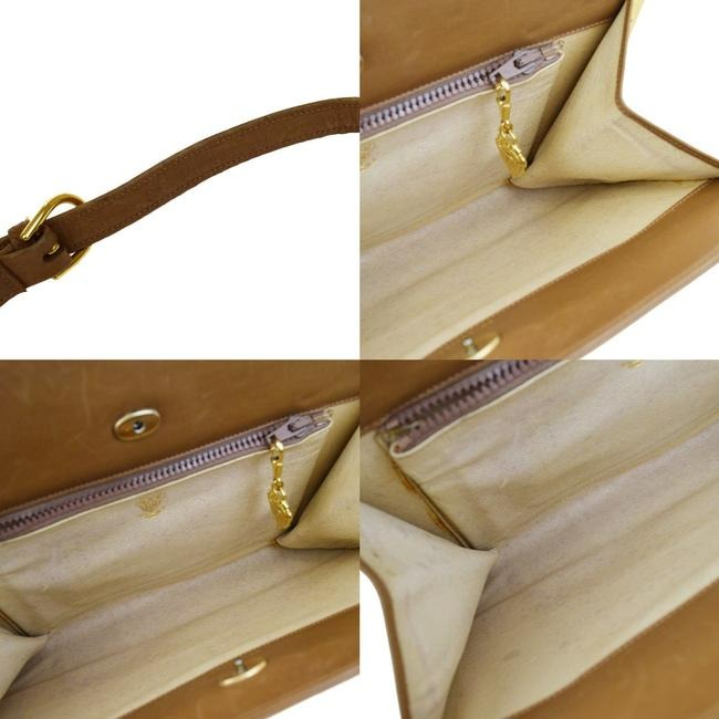 Gucci Horsebit W Compartments Beige Leather Shoulder Bag