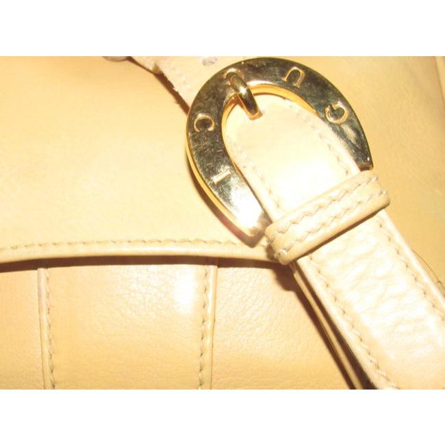 Gucci Horsebit Vintage Pursesdesigner Purses Buttery Pale Yellow Colored Leather Shoulder Bag