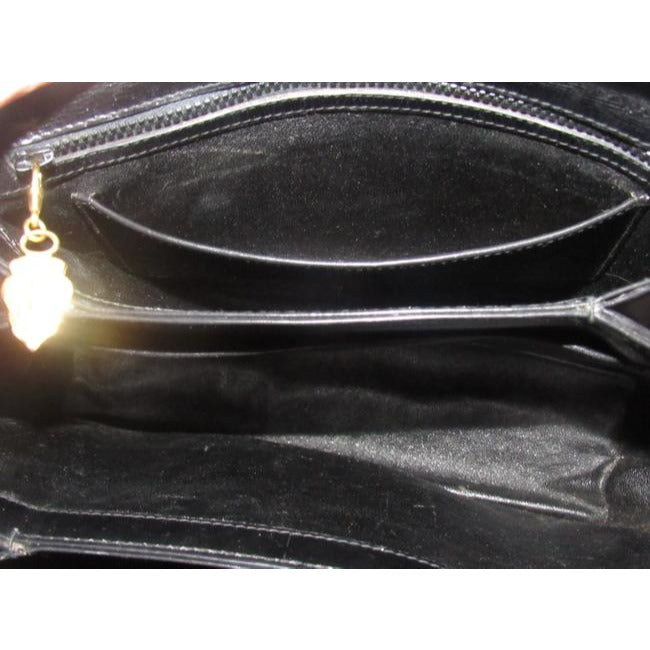 Gucci Vintage Black Glossy Leather Shoulder Bag