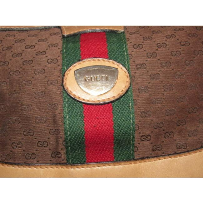 Gucci W Guccissima Canvas Leather Half Moon Shape Red Green Brown Micro G Bag