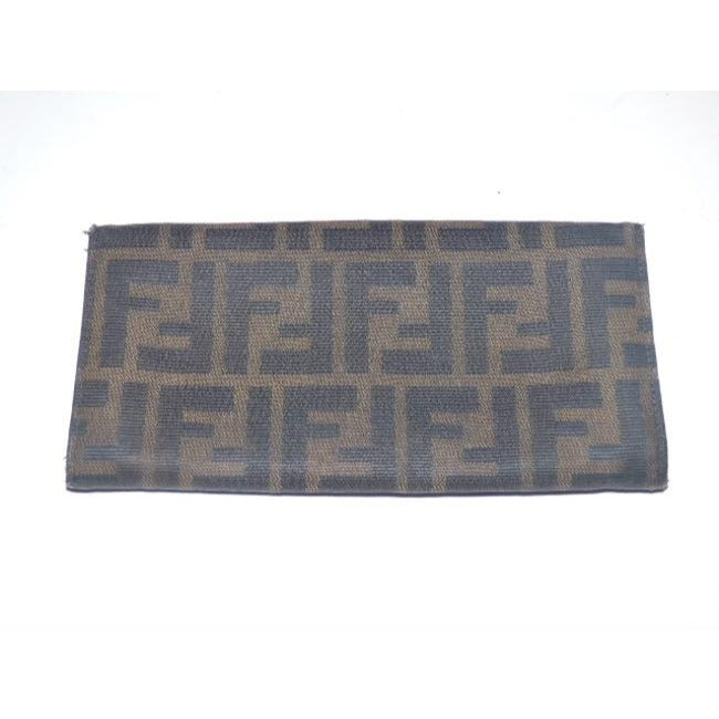 Fendi Tobacco Zucca Print Continental Style With Chrome Ff Snap Wallet