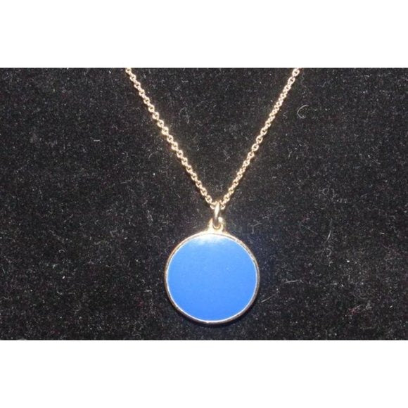 Kate Spade Blue Enamel & Gold Pendant and Necklace