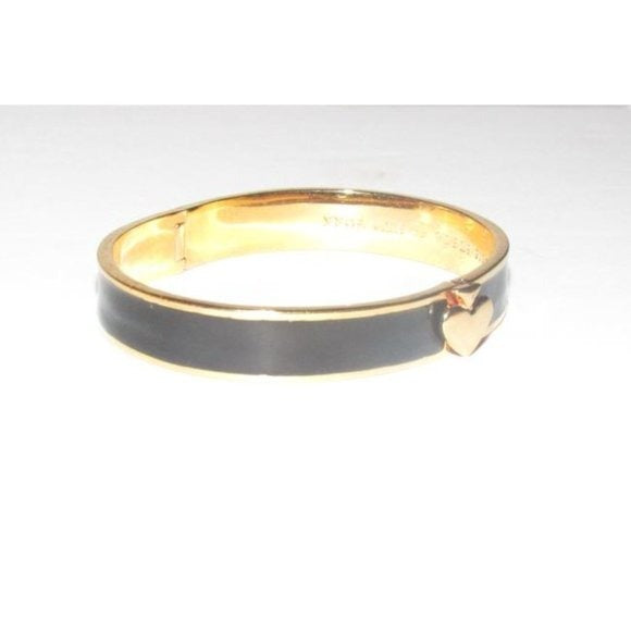 Kate Spade Black Enamel Gold Clamper Style Bangle