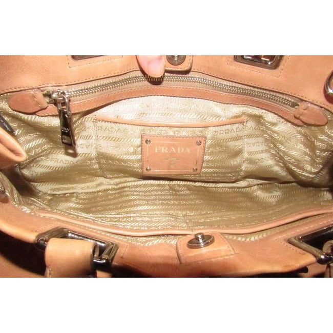 Prada Way Top Handle Nude Pink Leather Satchel