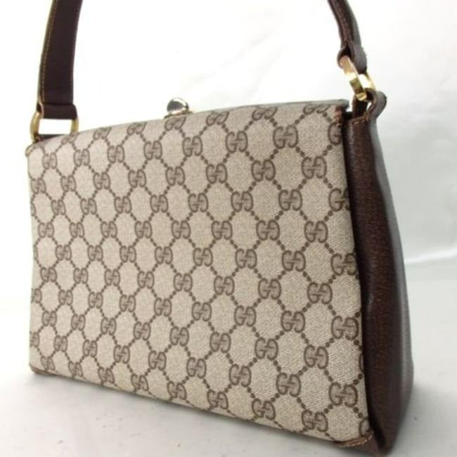 Gucci Bag Guccissima Boxy Top Handle Purse Brown G Print Gold Leather And Coated Canvas