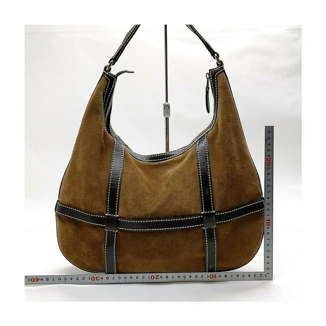 Gucci Reins Britt Xl Brown And Black Suede Leather Hobo Bag