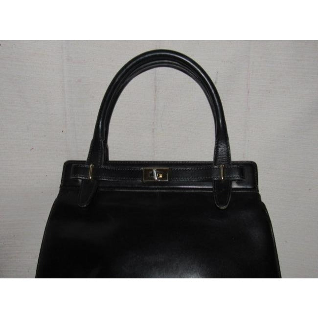 Gucci Vintage Buttery Soft Black Leather Satchel